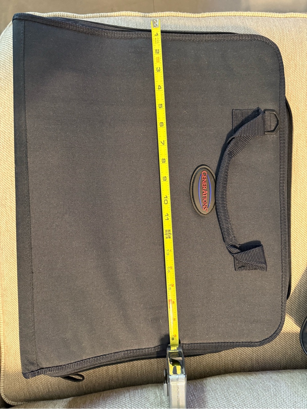 Black Art and Document Portfolio Bag with Handle and zipper